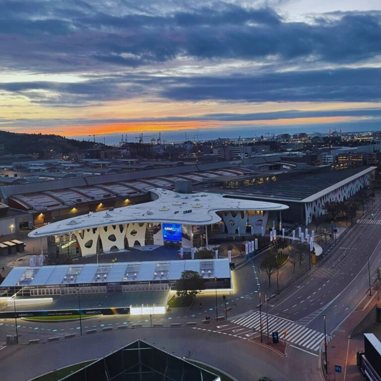 Arial shot of the Fira Barcelona Tradeshow Centre