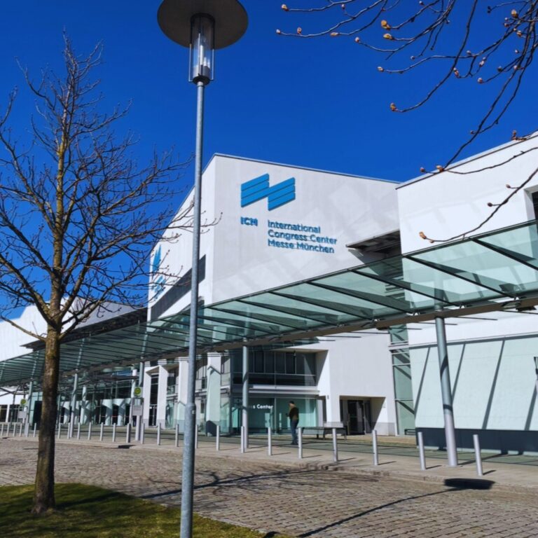 Outside the Messe München Trade Show Centre